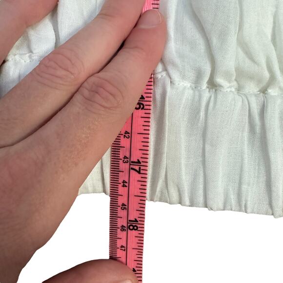 NEW FRAME Ruched Crop Puff Sleeve Blouse Blanc White - Picture 14 of 14